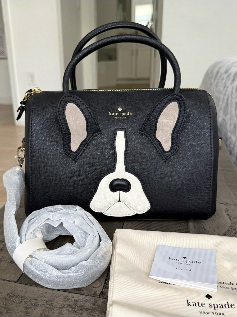 Kate Spade French Bulldog Dog Satchel Ma Cherie Antoine Lane Purse NWT
